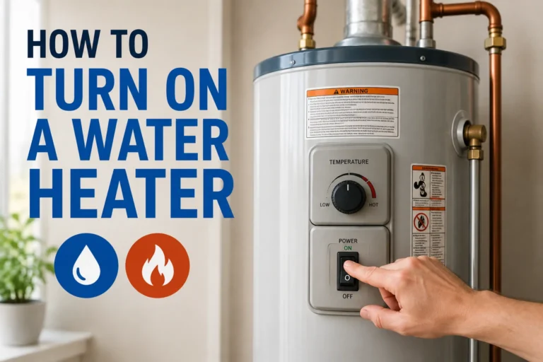 Homeowner visually checking a residential water heater