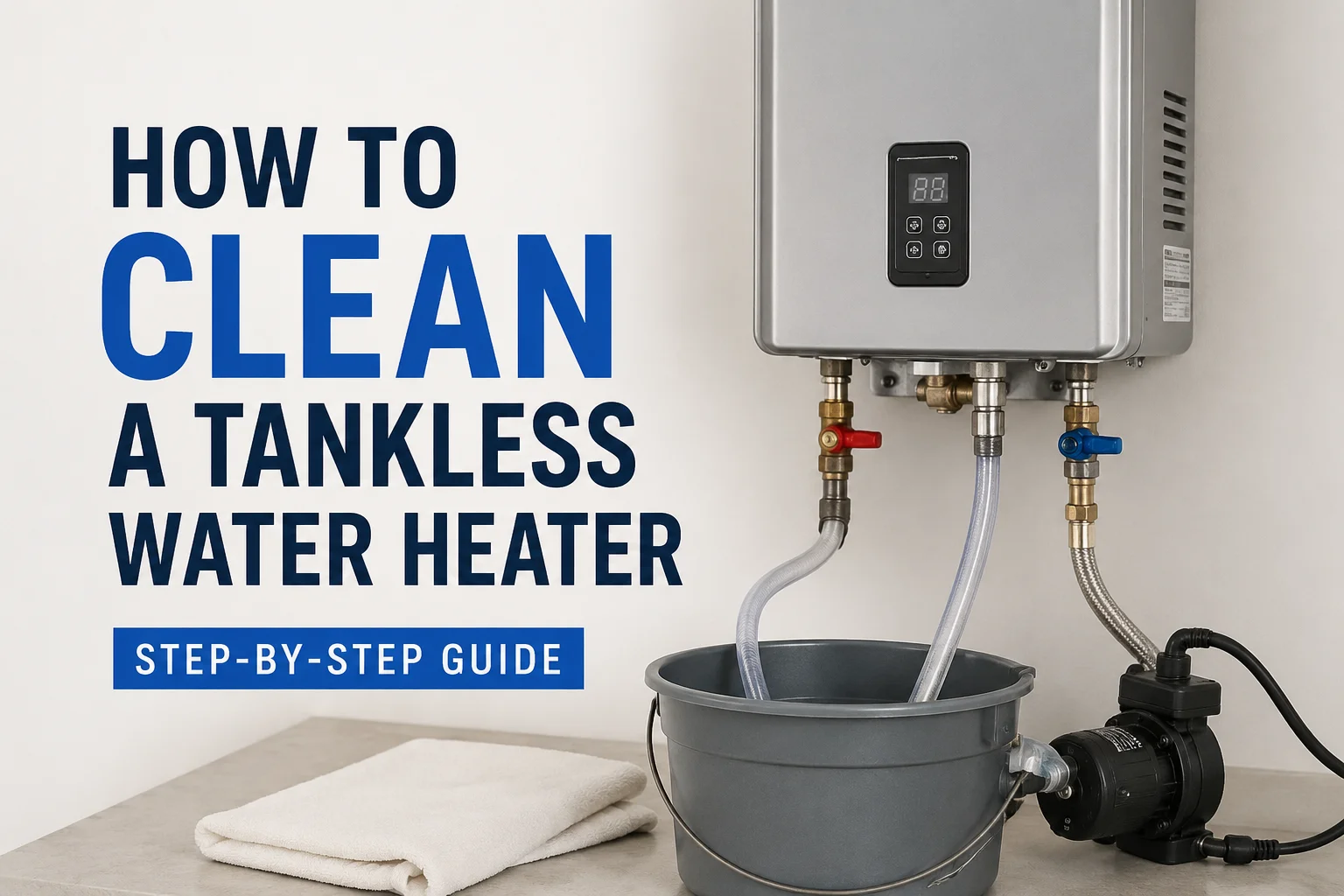 Tankless water heater installed in a home